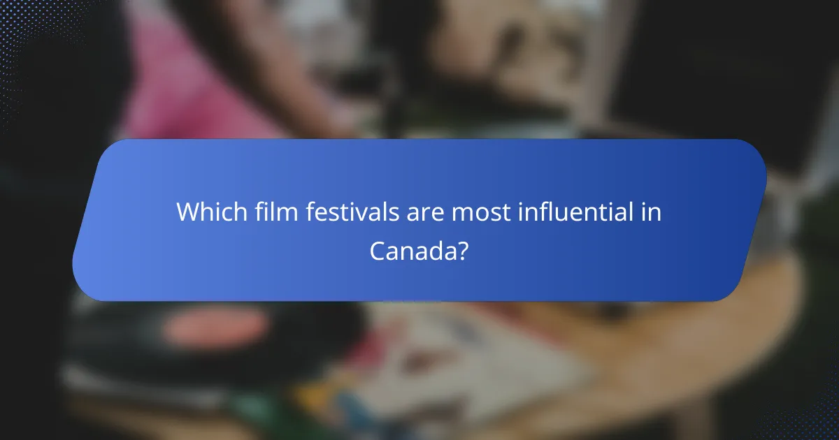 Which film festivals are most influential in Canada?